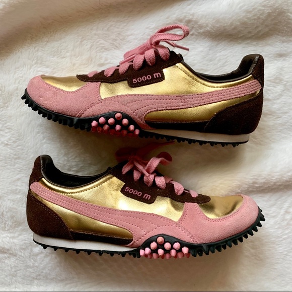 pink and gold puma sneakers